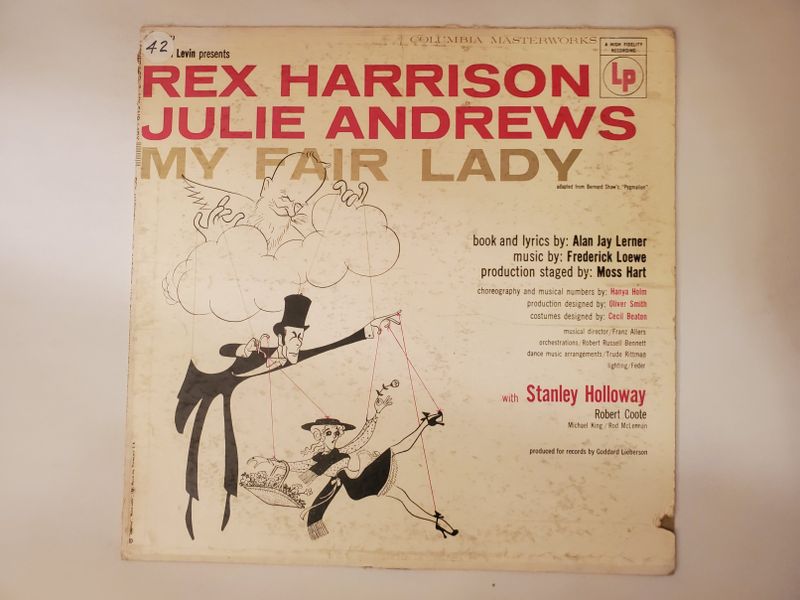 Rex Harrison, Julie Andrews, Stanley Holloway My Fair Lady vinyl record